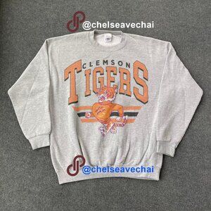 Vintage University of Clemson Tigers Sweater Retro Clemson Tigers Football Shirt